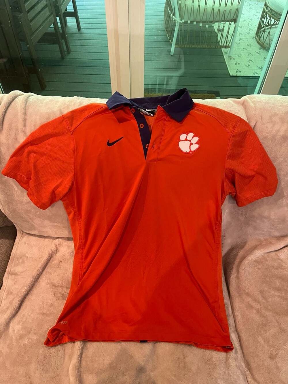 Nike Clemson Tigers Dri-FIT Performance Polo Shirt Orange Men's Medium